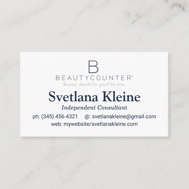 Beautycounter Business Cards, The Never List Cards (Front)