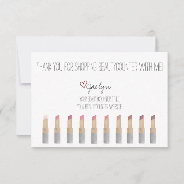 Beautycounter Hand-drawn Thank You Card (Front)