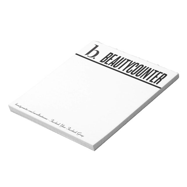 Beautycounter Notepad with Information (Rotated)