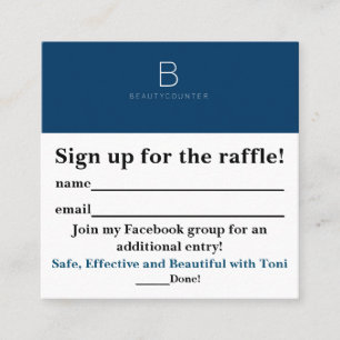 Beautycounter Raffle Slips Square Business Card