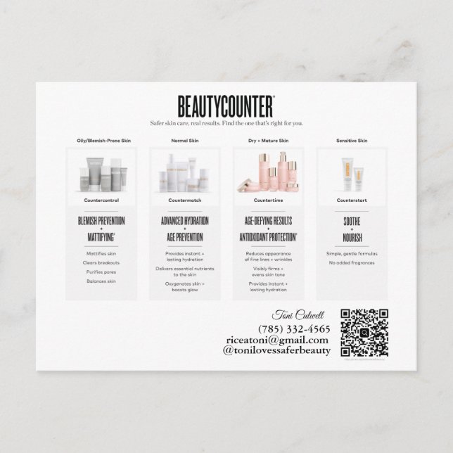 Beautycounter Skincare Regimens Invitation Postcar (Front)
