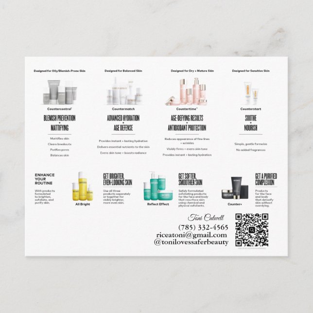 Beautycounter Skincare Regimens Postcard (Front)