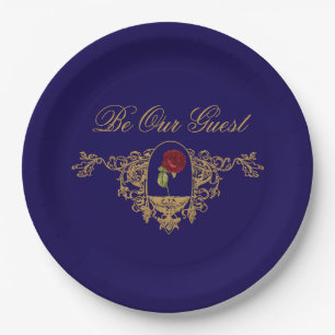 Beauty's Red Rose Paper Plate
