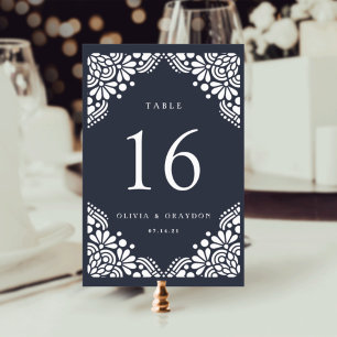 Beaux Arts Personalized Table Number Card