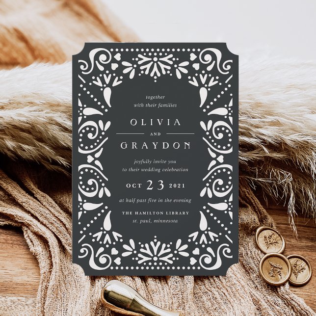 Beaux Arts Wedding Invitation | Charcoal (Creator Uploaded)