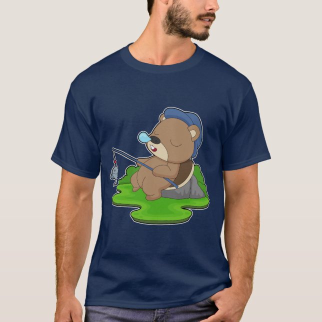 Beaver Angler Fish Fishing T-Shirt (Front)