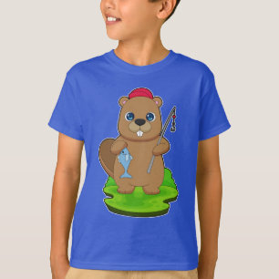 Beaver Angler Fish Fishing T-Shirt