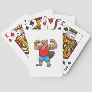 Beaver as Bodybuilder with big Upper arms Playing Cards