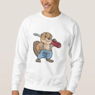 Beaver as Craftsman with Slotted screwdriver Sweatshirt