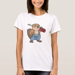 Beaver as Craftsman with Slotted screwdriver T-Shirt
