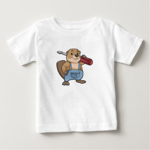 Beaver as Craftsman with Wrench Baby T-Shirt