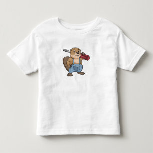 Beaver as Craftsman with Wrench Toddler T-Shirt