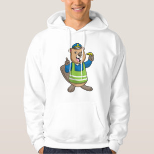 Beaver as Police officer with Whistle Hoodie