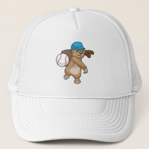 Beaver at Baseball Sports with Cap
