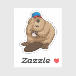 Beaver at Baseball with Baseball ball