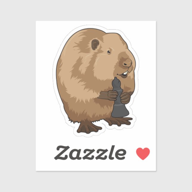 Beaver at Chess with Chess piece Bishop (Sheet)