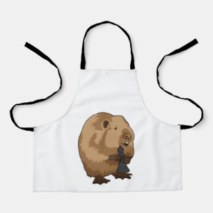 Beaver at Chess with Chess piece Bishop Apron