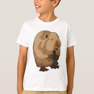 Beaver at Chess with Chess piece Bishop T-Shirt
