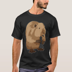 Beaver at Chess with Chess piece Bishop T-Shirt