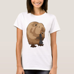 Beaver at Chess with Chess piece Bishop T-Shirt