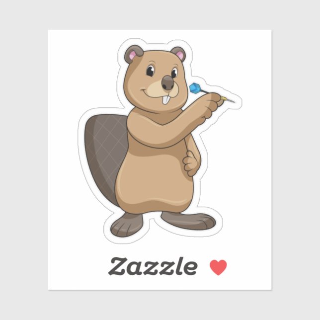 Beaver at Darts with Dart (Sheet)