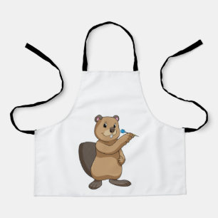 Beaver at Darts with Dart Apron