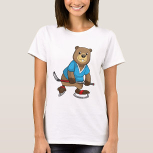 Beaver at Ice hockey with Ice hockey stick T-Shirt