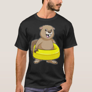 Beaver at Swimming with Swim ring 1 T-Shirt