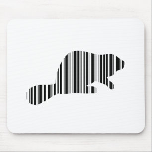 BEAVER BAR CODE Animal Barcode Pattern Design Mouse Mat