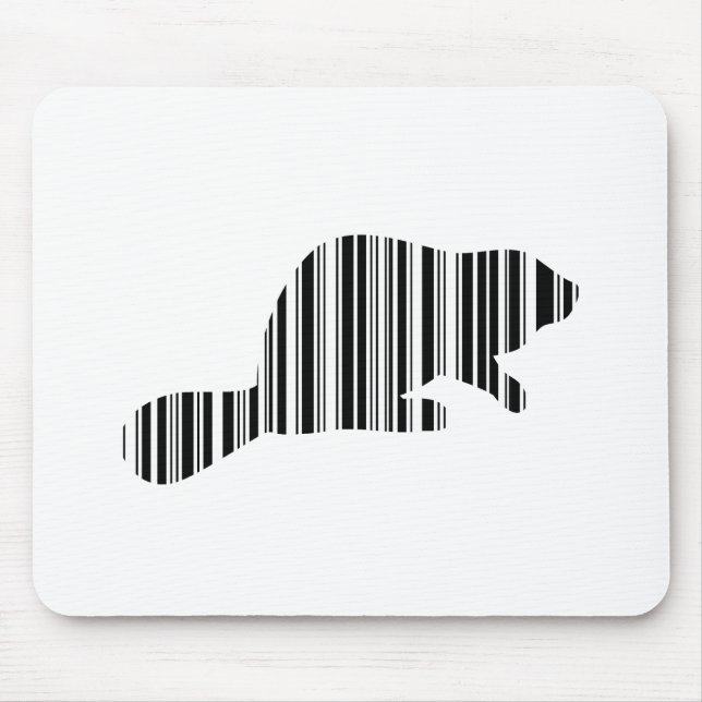 BEAVER BAR CODE Animal Barcode Pattern Design Mouse Mat (Front)