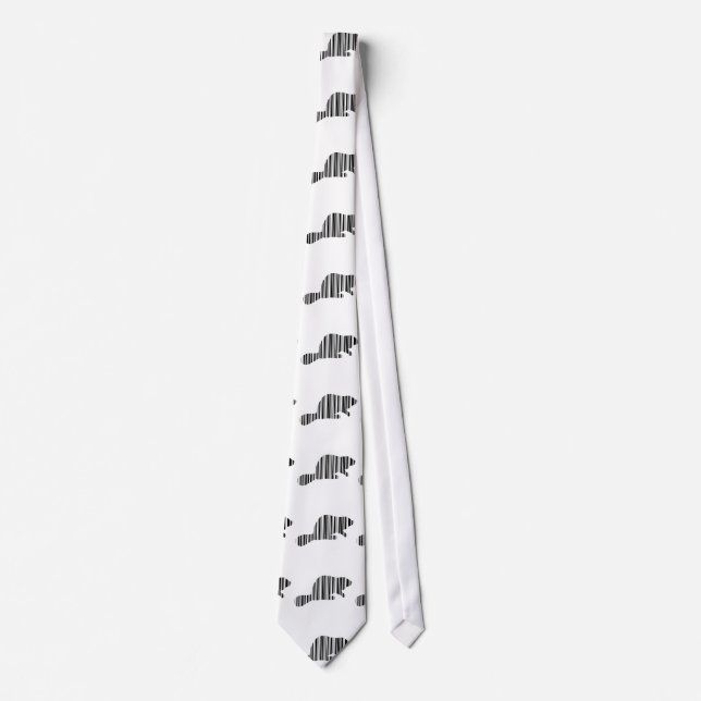 BEAVER BAR CODE Animal Barcode Pattern Design Tie (Front)