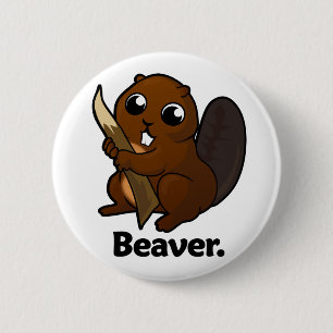 Beaver Beaver. 6 Cm Round Badge