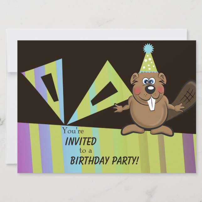 beaver birthday invite (Front)