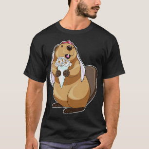 Beaver Bride Flower Wedding T-Shirt