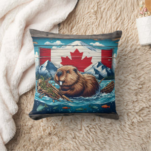 Beaver Builds Lodge, Flag Behind Cushion