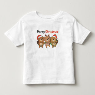 Beaver Christmas Animals Beavers Merry Christmas Toddler T-Shirt