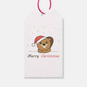 Beaver Christmas Snow Winter Animals Beaver Gift Tags