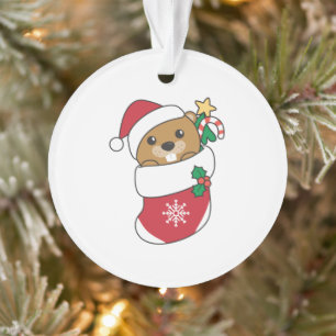 Beaver Christmas Snow Winter Animals Beaver Ornament