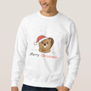 Beaver Christmas Snow Winter Animals Beaver Sweatshirt