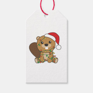 Beaver Christmas Winter Animals Beaver Gift Tags