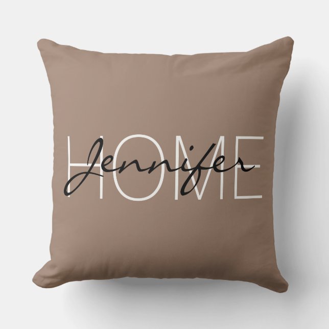 Beaver colour home monogram cushion (Front)