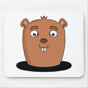 Beaver coming out of a hole mouse mat