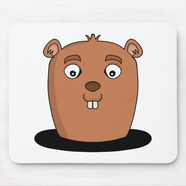 Beaver coming out of a hole mouse mat (Front)