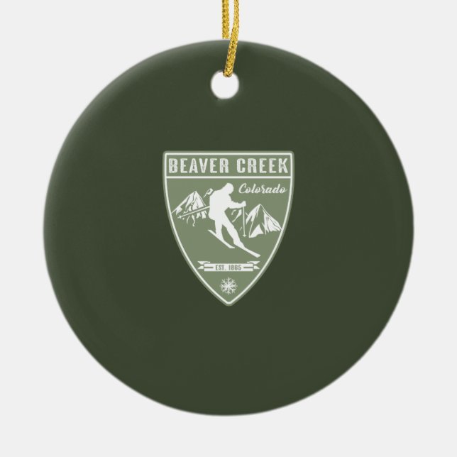 Beaver Creek Colorado Ceramic Tree Decoration (Front)