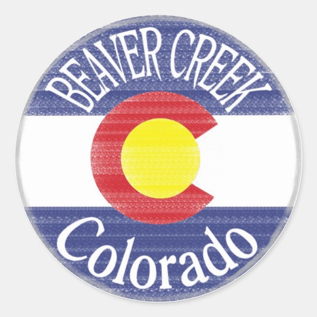 Beaver Creek Colorado circle flag stickers (Front)