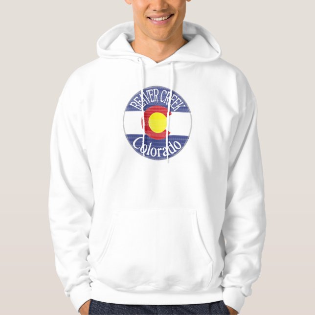 Beaver Creek Colorado guys circle flag hoodie (Front)