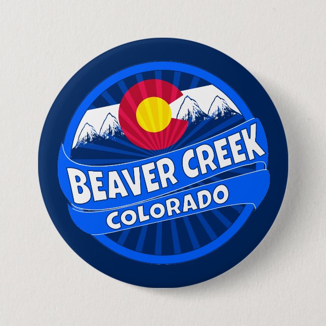 Beaver Creek Colorado mountain burst button (Front)
