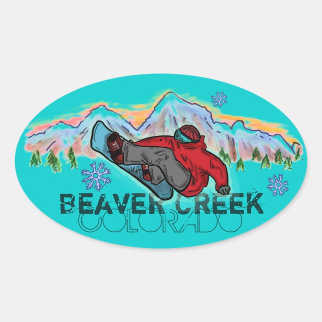 Beaver Creek Colorado mountain snowboard stickers (Front)