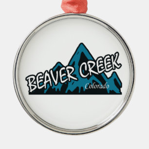 Beaver Creek Colorado Mountains Metal Tree Decoration