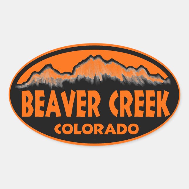 Beaver Creek Colorado orange oval stickers (Front)